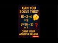 Morning Brain Exercise- Solve the Equation