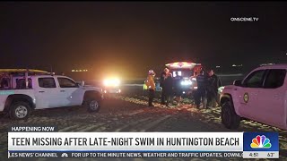 Teen missing after late-night swim in Huntington Beach