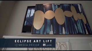 Hidden TV Under Custom Art Work: Leon Speakers Media Decor