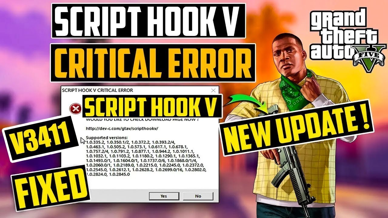 How to Fix Script hook V Critical Error GTA 5 | Script hook V New Update V3411 | ALL PROBLEM SOLVED