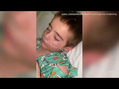 Mother films young son struggling to breathe