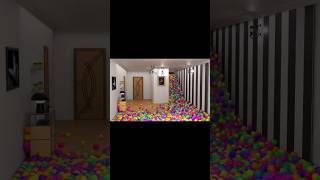 Room stairs ball simulations in blender #shortvideo #baby #share #share #viralvideo #funny #blender