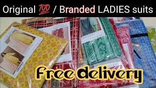 💯 Original Branded Ladies Lawn 3pc Suits are Available Reasonable price / Free delivery