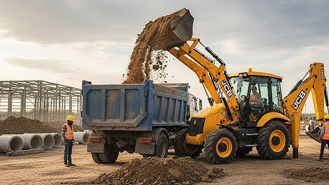  JCB 3DX Eco Machine Sand Soil Loading in Swaraj 735FE Tractor Trolley | jcb tractor video 
