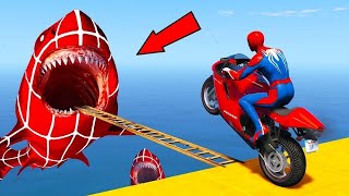 Cartoon stunt races Spider-man GTA 5 #shorts #shortslive