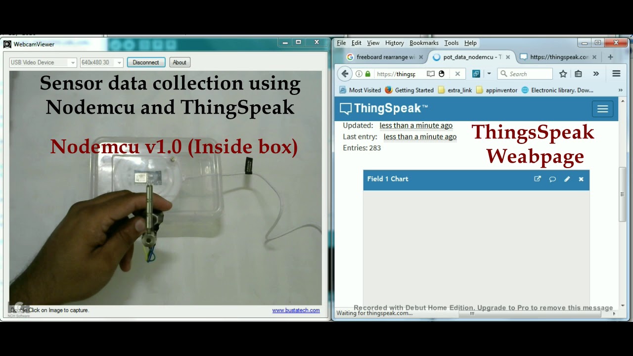 Sensor data collection using ThingSpeak - YouTube
