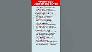 Office Admin Job Responsibilities | Admin Officer Work | Administrative Officer Job Description
