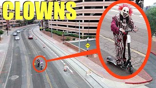 When your drone see's Clowns on electric scooters, Let them pass and DO NOT get in their way!