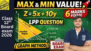 🔥 Minimize &amp; Maximize Z = 5x + 10y | Linear Programming Problem | Class 12 Maths#g3sir