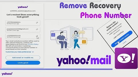 How to remove recovery Phone number  from Yahoo mail