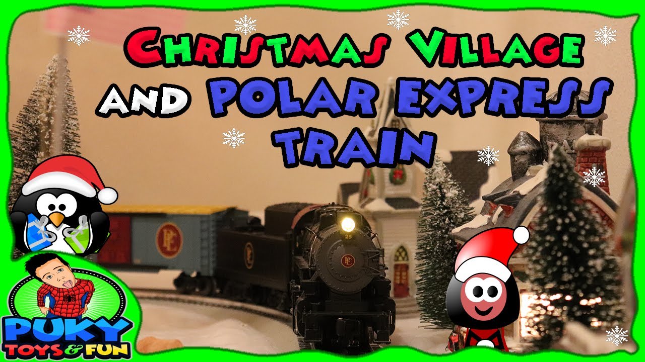 🎄❄🎅🤶 Christmas Village and🚂 Polar Express Train Set 🚂 with Active Blizzard  - Puky Toys and Fun