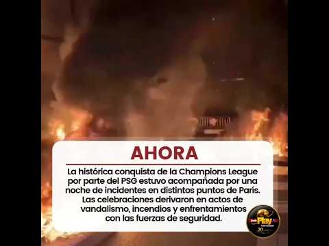 🔺️#Ahora - #Francia🇫🇷 ▶️ Celebración del #PSG deriva en disturbios y tensión en París