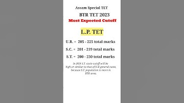 BTR TET expected Cutoff Mark| Assam Special TET Cutoff #assamtet #specialtet #assamese #ahsec #assam