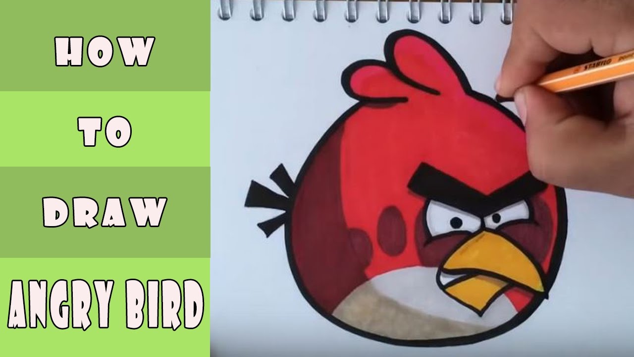 How To Draw Angry Birds -1 Angry Birds كيف ترسم - YouTube