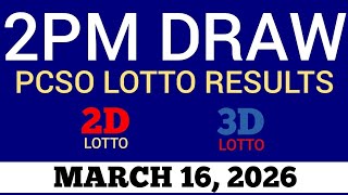 Lotto Result Today 2pm Draw March 16, 2026 Swertres Ez2 PCSO Live Result