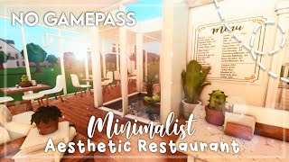 No Gamepass Minimalist Aesthetic Restaurant I Bloxburg Speedbuild and Tour - iTapixca Builds
