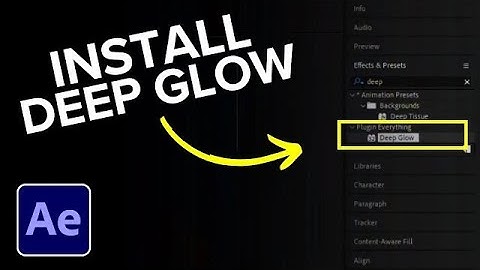 how to install Deep Glow | After Effects