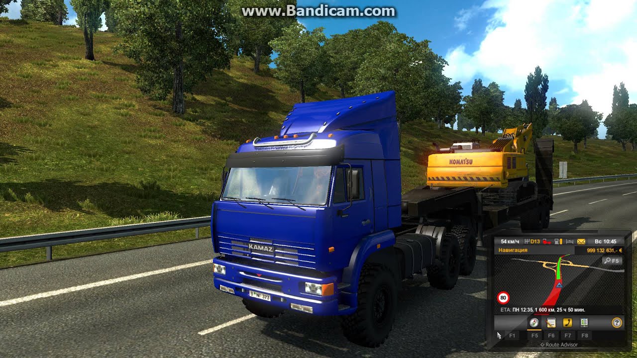 Euro Truck Simulator 2 mod kamaz 6440 & trailer Nefaz ( Berlin Porkhov ) seria nr.2