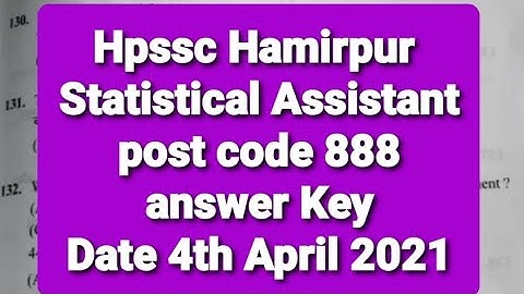 Statistical Assistant post code 888 answer Key