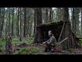 СОЛО БУШКРАФТ .ОБУСТРОЙСТВО ЛАГЕРЯ,ХИЖИНЫ В ЛЕСУ.ВЕСНА. ПОЖАР / Bushcraft. Camp arrangement.