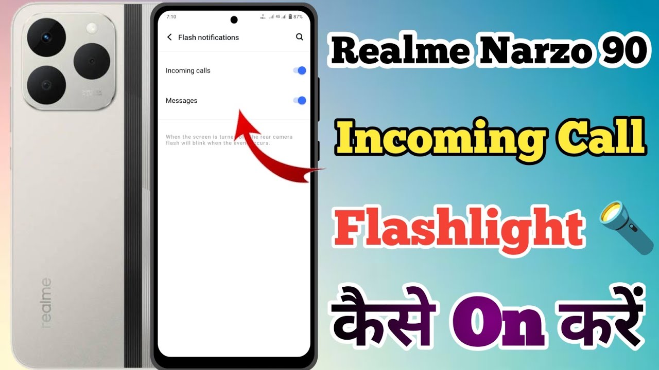 Realme Narzo 90 5g Incoming Call Flash Light Setting Kaise On Kare // Incoming Call Flash Light