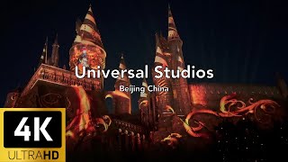 Universal Studios Beijing China  Christmas light  Day&Night Walking Tour  4K