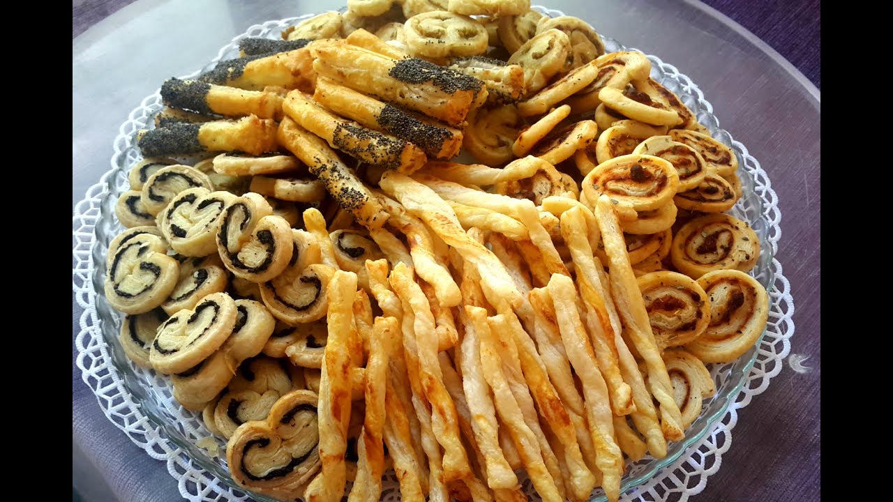Feuilletés apéritif  مملحات بالعجين المورق السريع بخمس نكهات #التعاون_الخامس