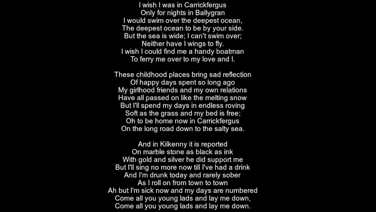 carrickfergus lyrics