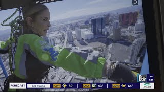 CBS's Natalie Morales leaps into Super Bowl week from The STRAT tower