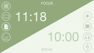 20/10 Pomodoro Timer - 1 hour 30 minutes - No Music - Beep Sound - Deep Focus, Study and Work