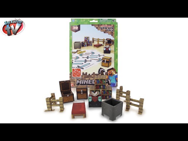 Minecraft Overworld Playset with 1 Action Figure & 10 Papercraft