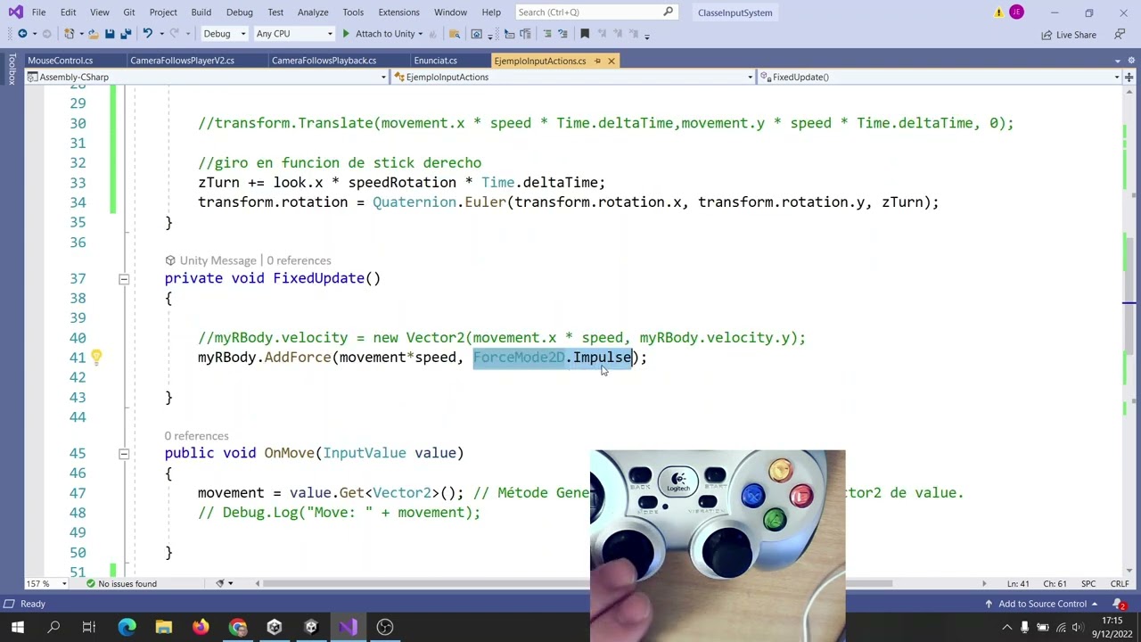 New Input System 05 AddForce & Look