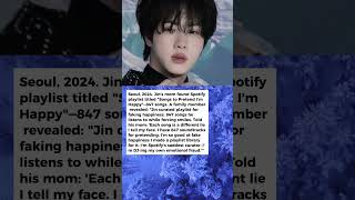 What Happened When BTS Jin's Mom Found His Fake Happiness Playlist Will Make You Cry Hours 😭 #shorts