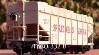 Tyco Operating Hopper cars Red and Brown Box era @watchnu2