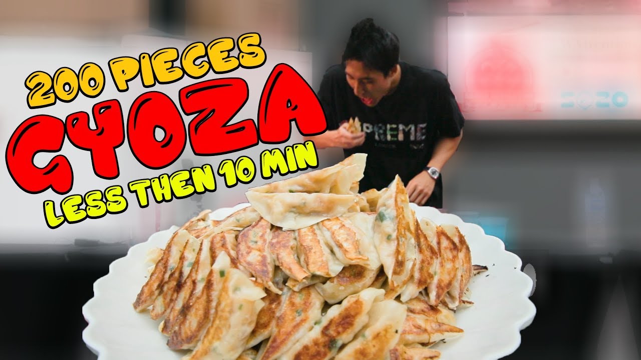 200 GYOZA in 6 MINS?! Japanese Dumplings Eating Challenge! YouTube