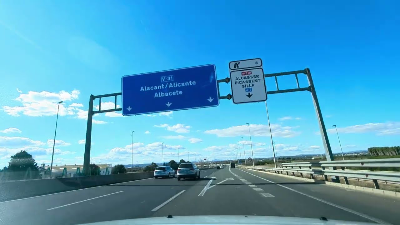 Drive along the AP7 from Valencia to Alicante - Feb 2025