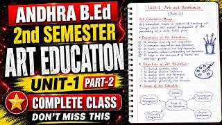 Andhra B.Ed 2nd Semester Art Education Unit-1 Complete Class 📚 Handwritten notes with Diagrams