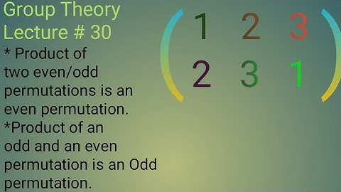 Lecture # 30 Product of two even or odd permutations is even permutation proof.
