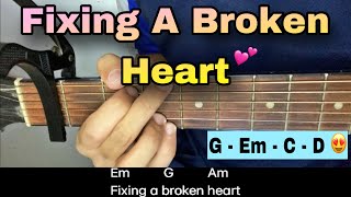 Fixing A Broken Heart | EASY GUITAR TUTORIAL (Basic Chords 😍)