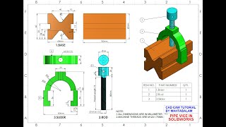 SolidWorks Assembly Tutorial Pipe Vice