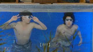 jimin and jungkook playing rock, paper, scissors under the pool? 😂 #bts #jungkook #jimin #kpop