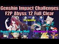 Spiral abyss 12 45 for f2p  pokemon lynette  rosaria reverse melt  genshin impact