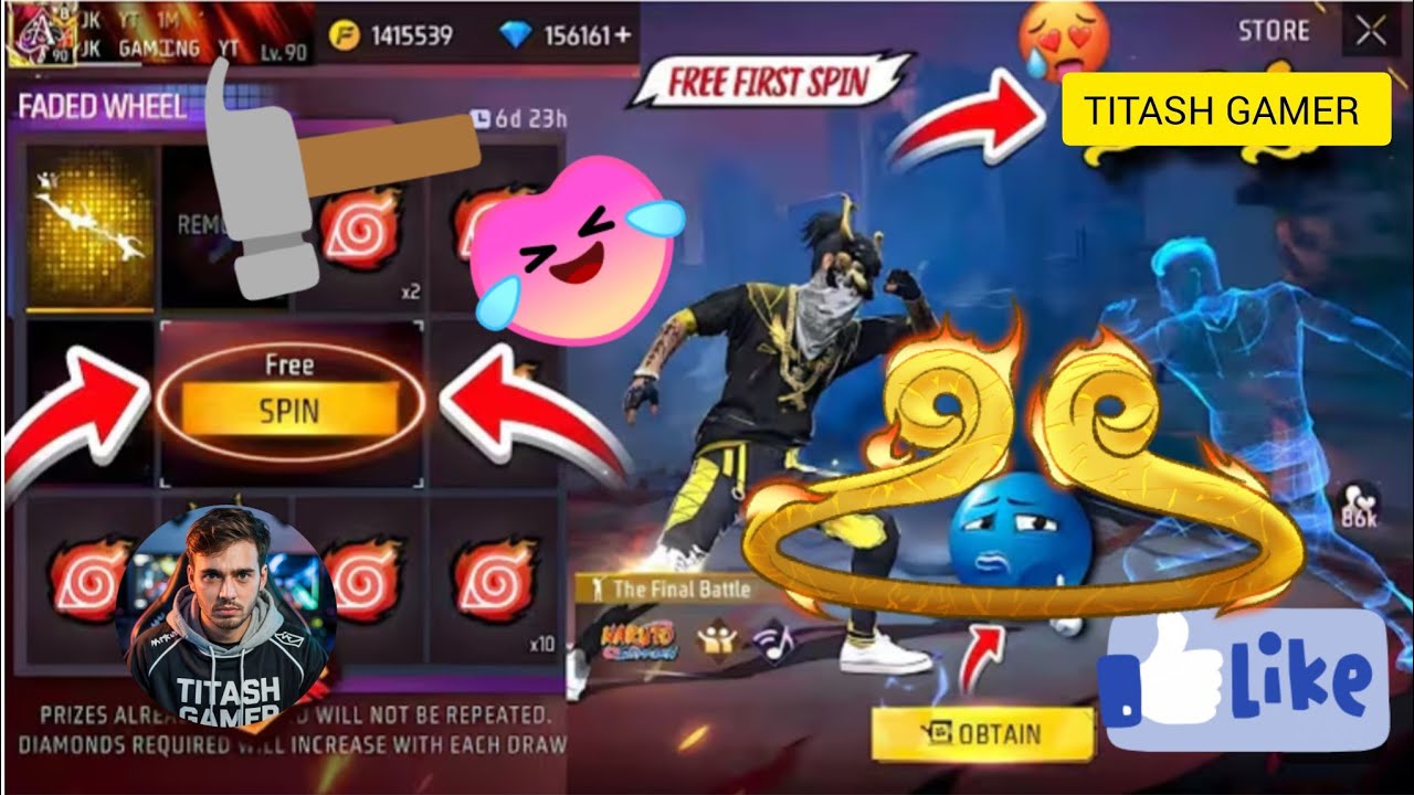 New Final Battle Emote 1 Spin Trick🔥 - Duo Emote Mein kitna Diamond Lagega | Faded Wheel Event FF