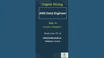 AWS Data Engineer   BANGALORE