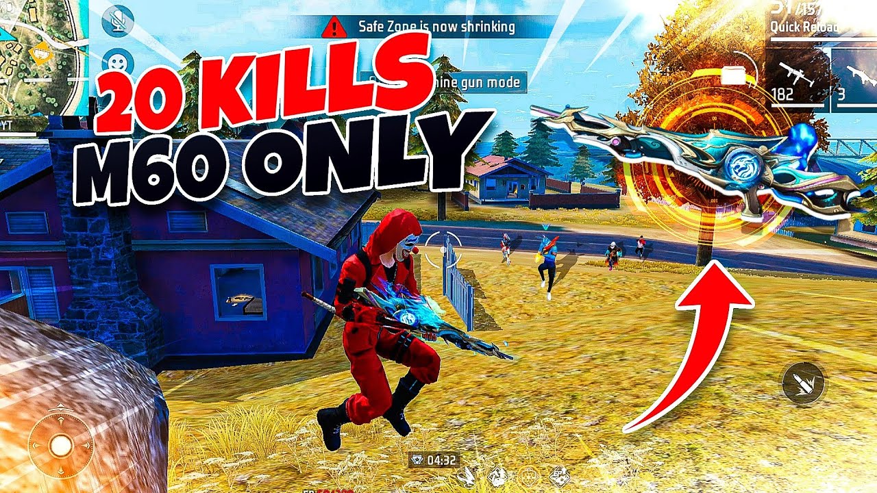 M60 से Solo Vs Squad 20 Kills Overpowered Gameplay 🔥 - Free Fire Max ...