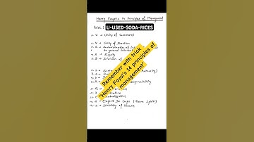 Easy Trick to learn Henry Fayol