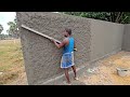 Hollowblock plastering techniquescompound wall spees plastering with cementwall plastering