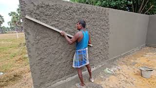 Hollowblock Plastering Techniques_Compound Wall Spees Plastering with Cement|Wall Plastering