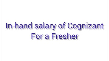 Salary Structure of Cognizant for a Fresher | CTS | In-hand salary | GenC | Intern