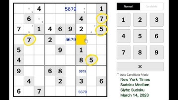New York Times Sudoku Medium March 14, 2023